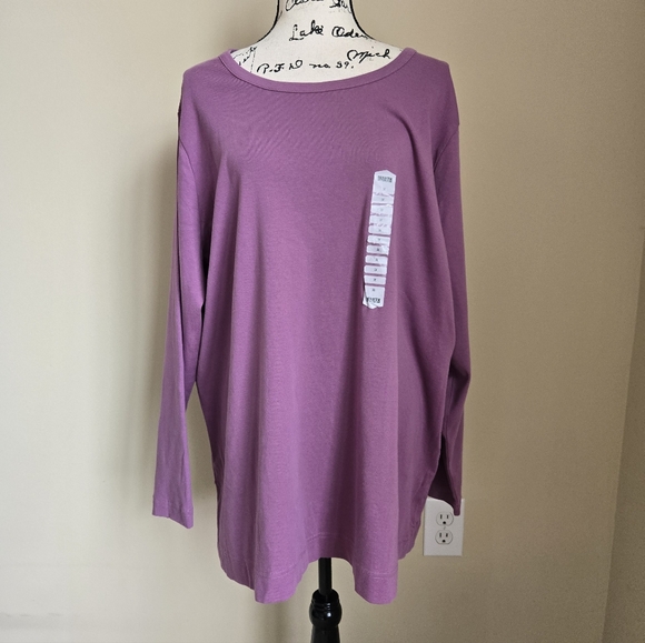 Duluth Trading Co Tops - Duluth Trading Co Long Sleeve Tee Womens 3X Purple Cotton Crew Neck